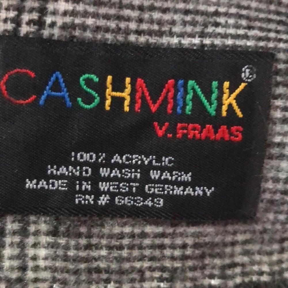 VTG Cashmink V.Fraas Plaid Scarf Acrylic West Germany